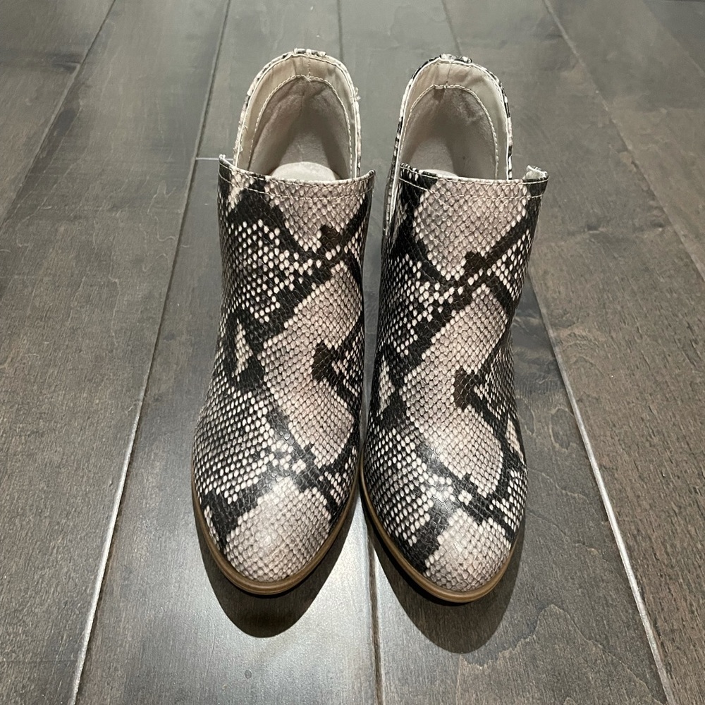 Snake skin booties
